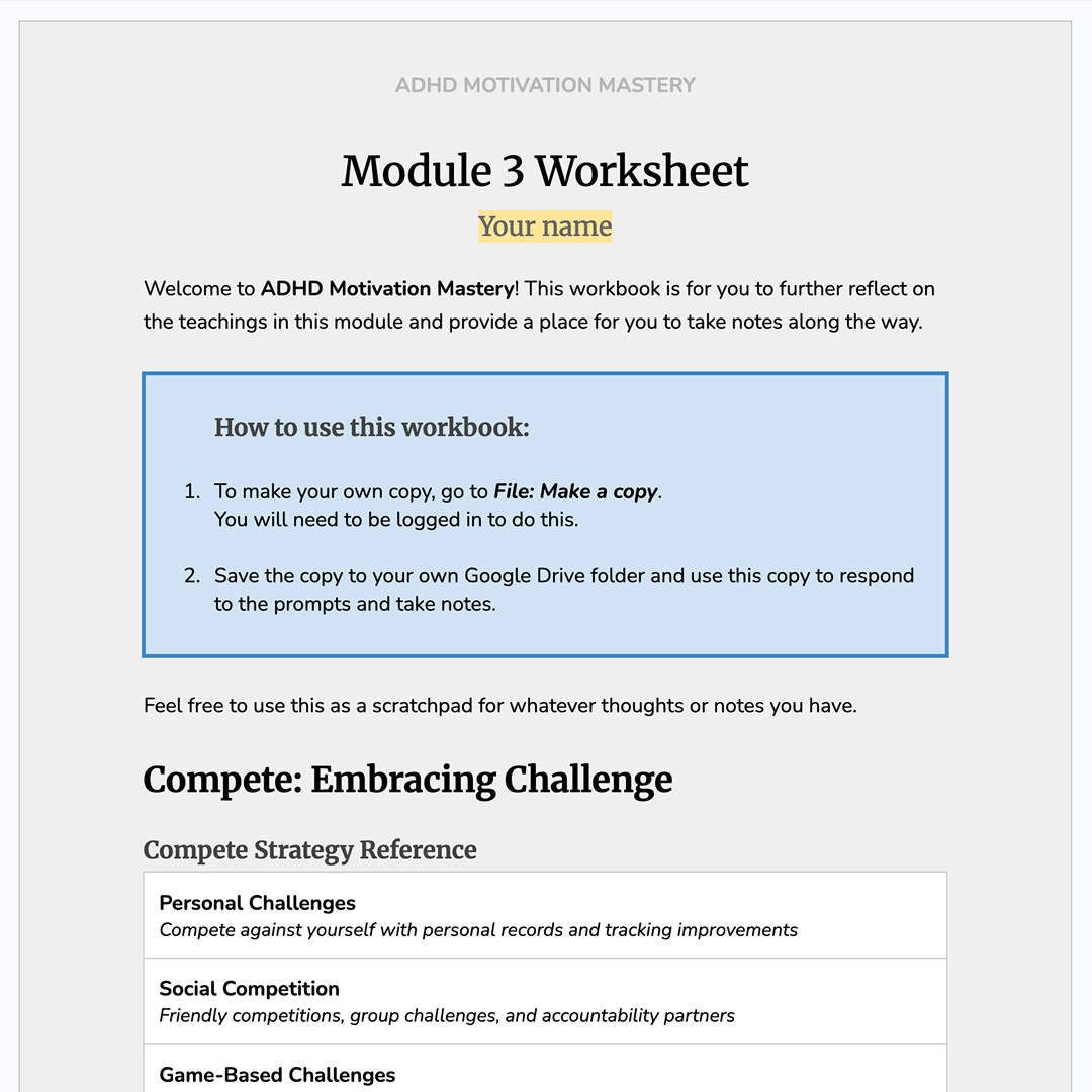 ADHD Motivation Mastery: Course and Marketing Website screenshot 4